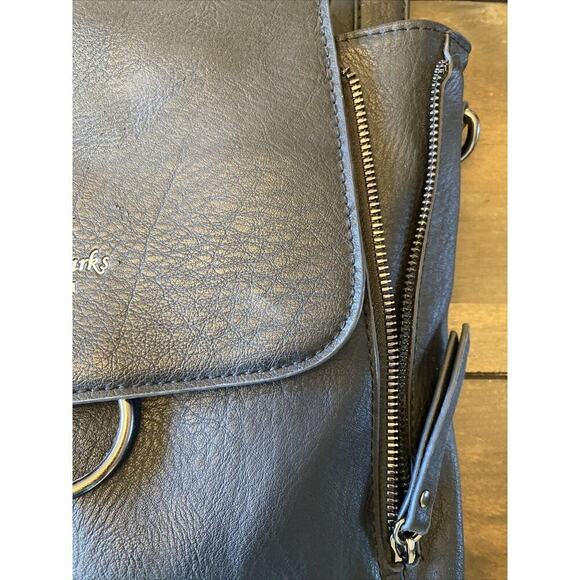 Darcy Marks London‎ Vegan Leather Black Backpack Purse Bag 12x12x5” - Picture 3 of 7